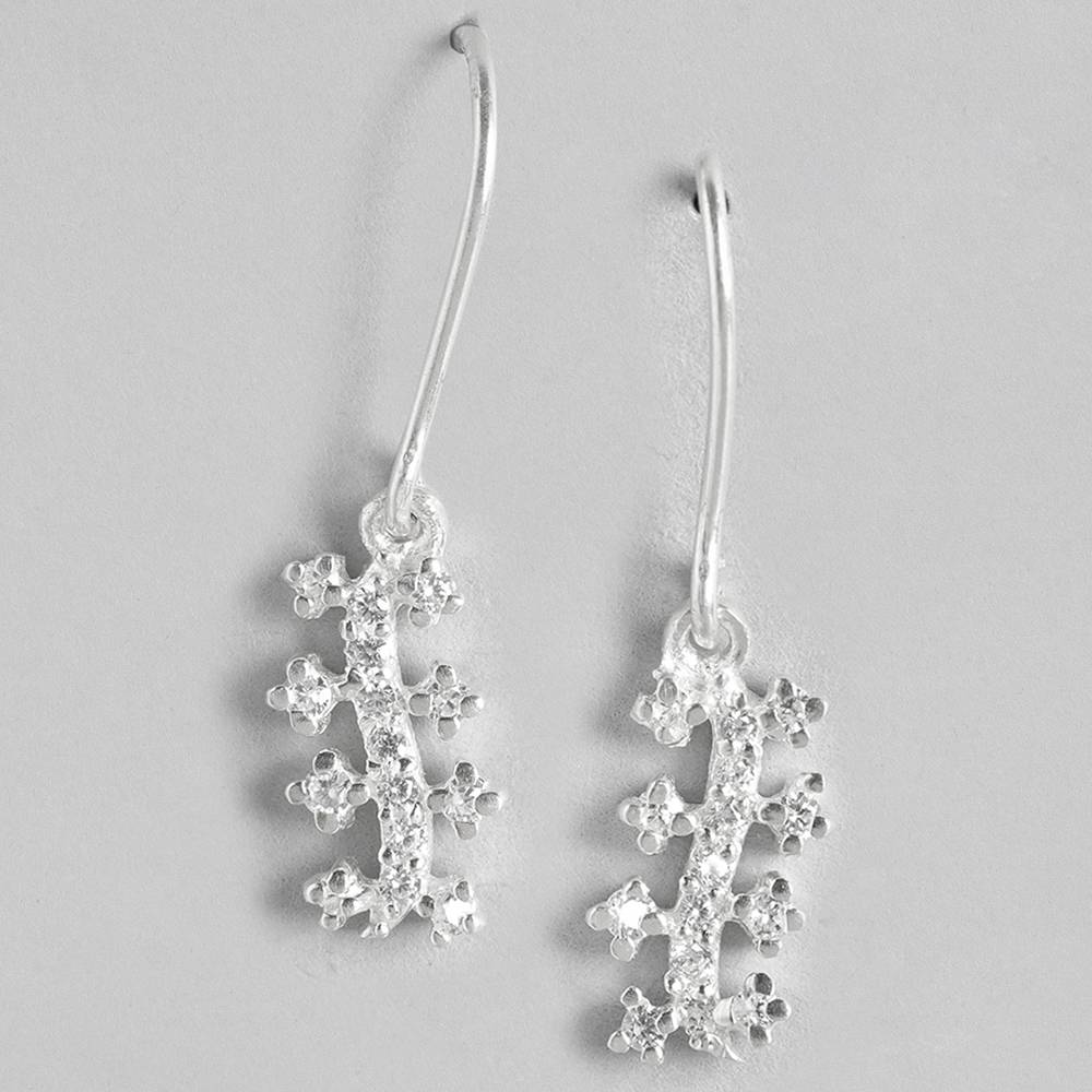 Silver 92.5 White Zircon Earring : Silver 92.5 White Zircon Earring : U125SG002E0595