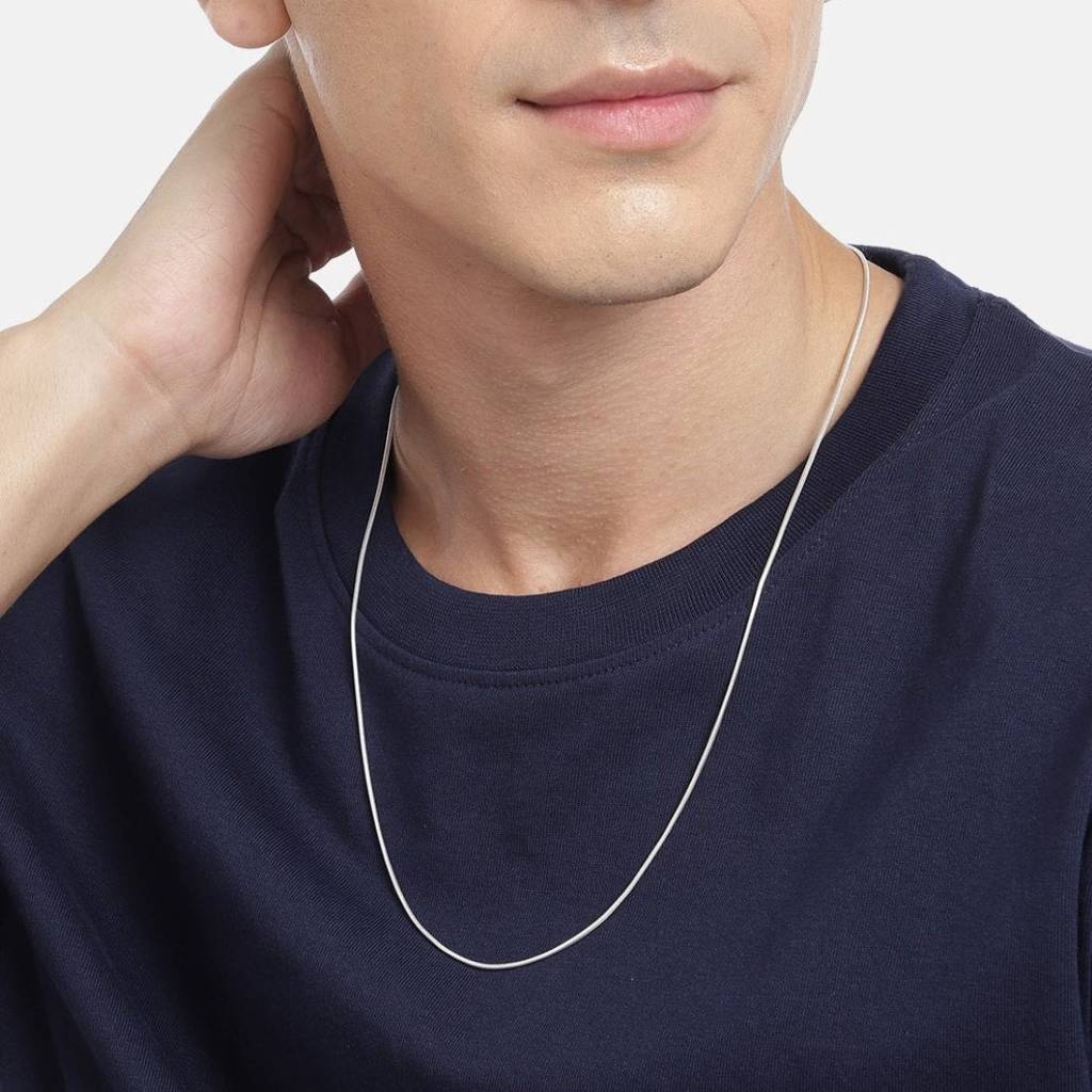 Serpentine Splendor 925 Sterling Silver Rhodium-Plated Snake Chain : CH-10046-S
