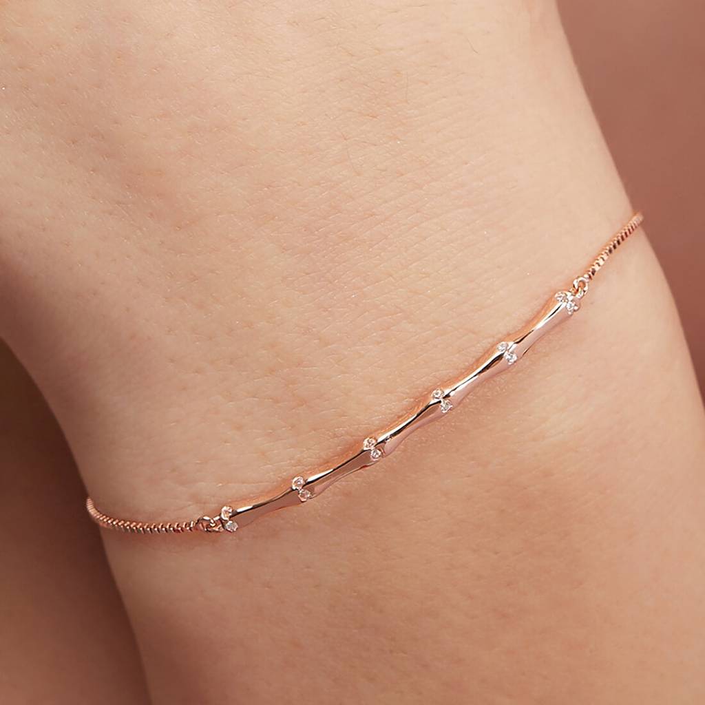 Bamboo 925 Rose Gold Bracelet : BR-80110