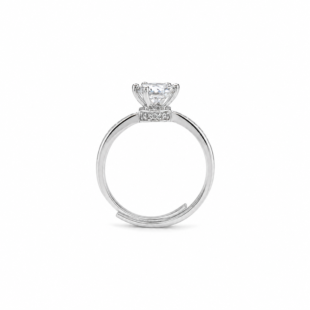 925 Silver Sparkle Solitaire Ring : LR23378