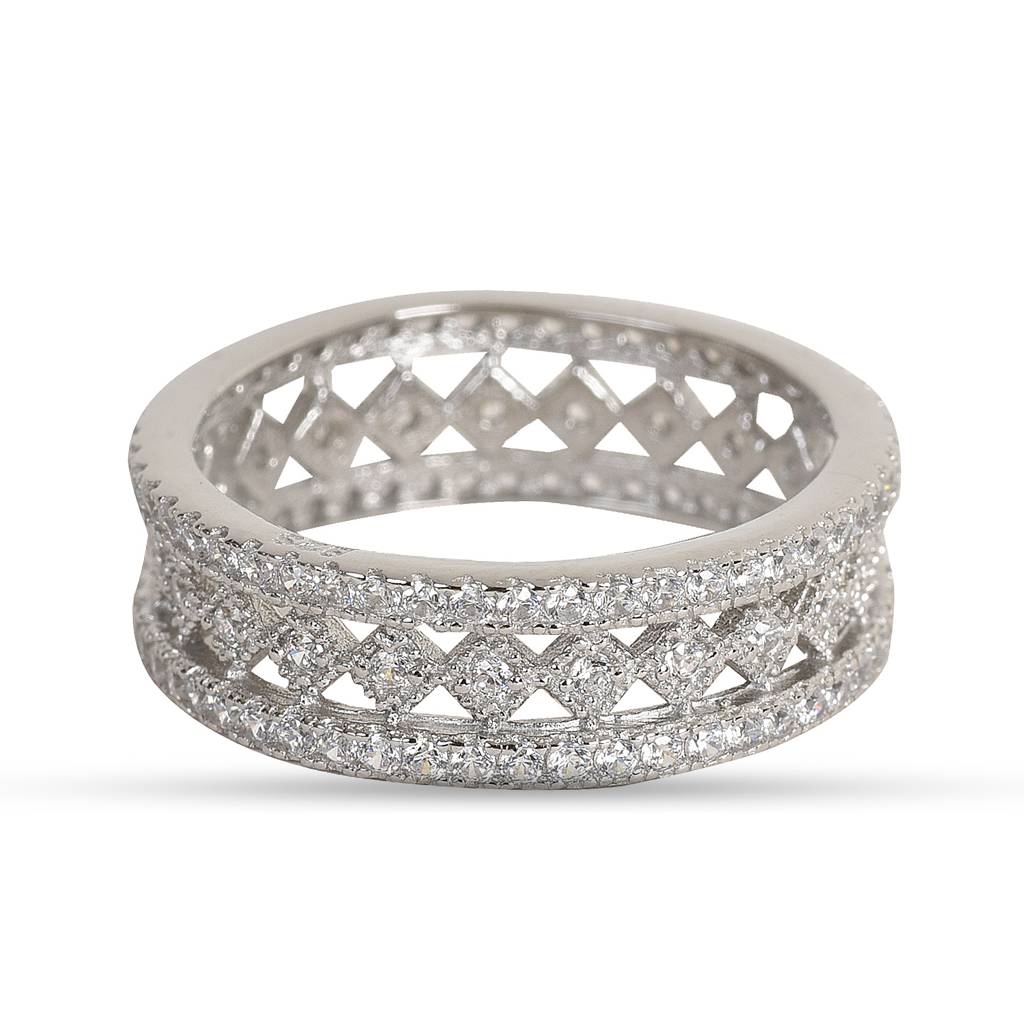 Trendy 92.5 Sterling Silver Band Ring : SR008-7