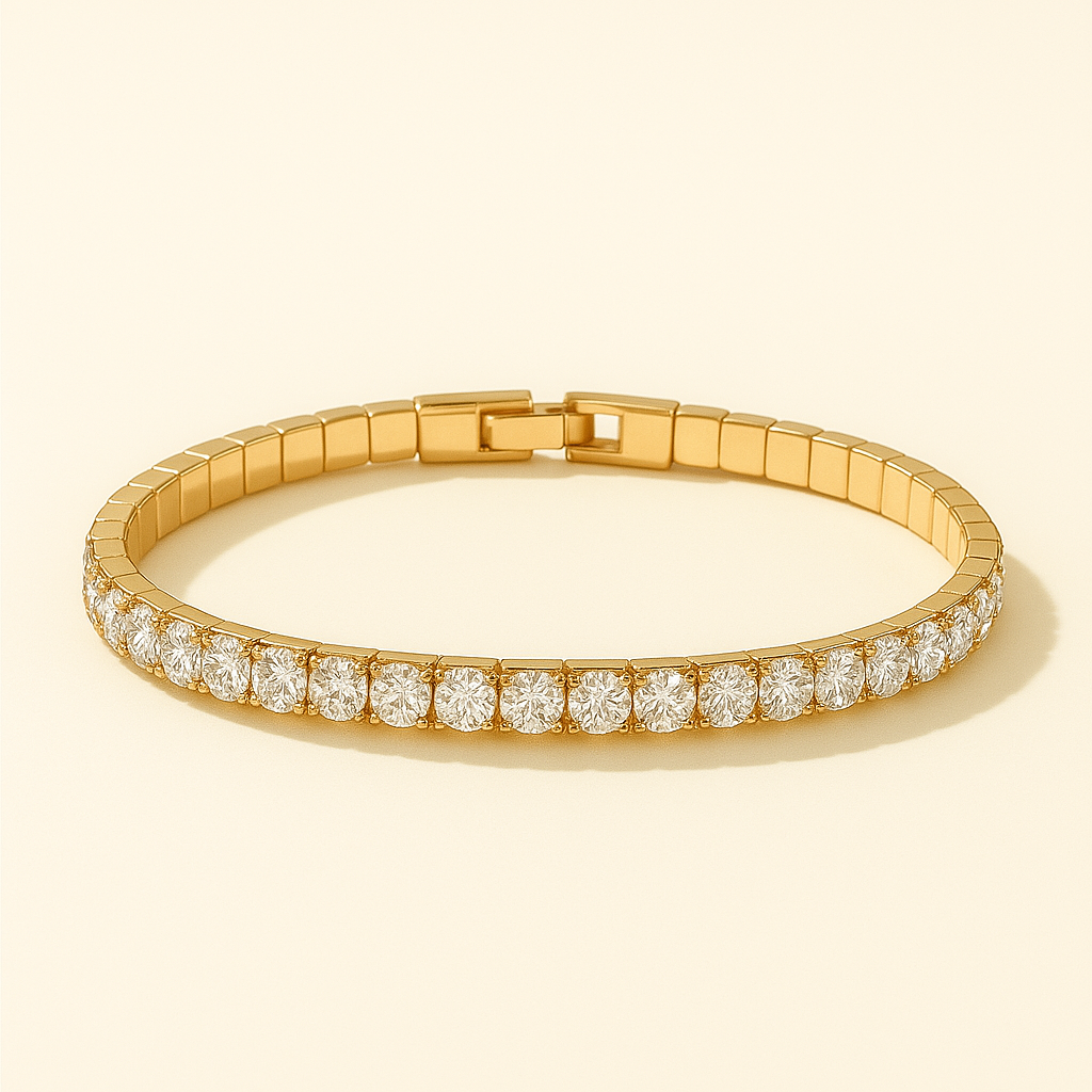 Pino Zirconia Tennis Bracelet - 18K Gold Plated : BRTTT060