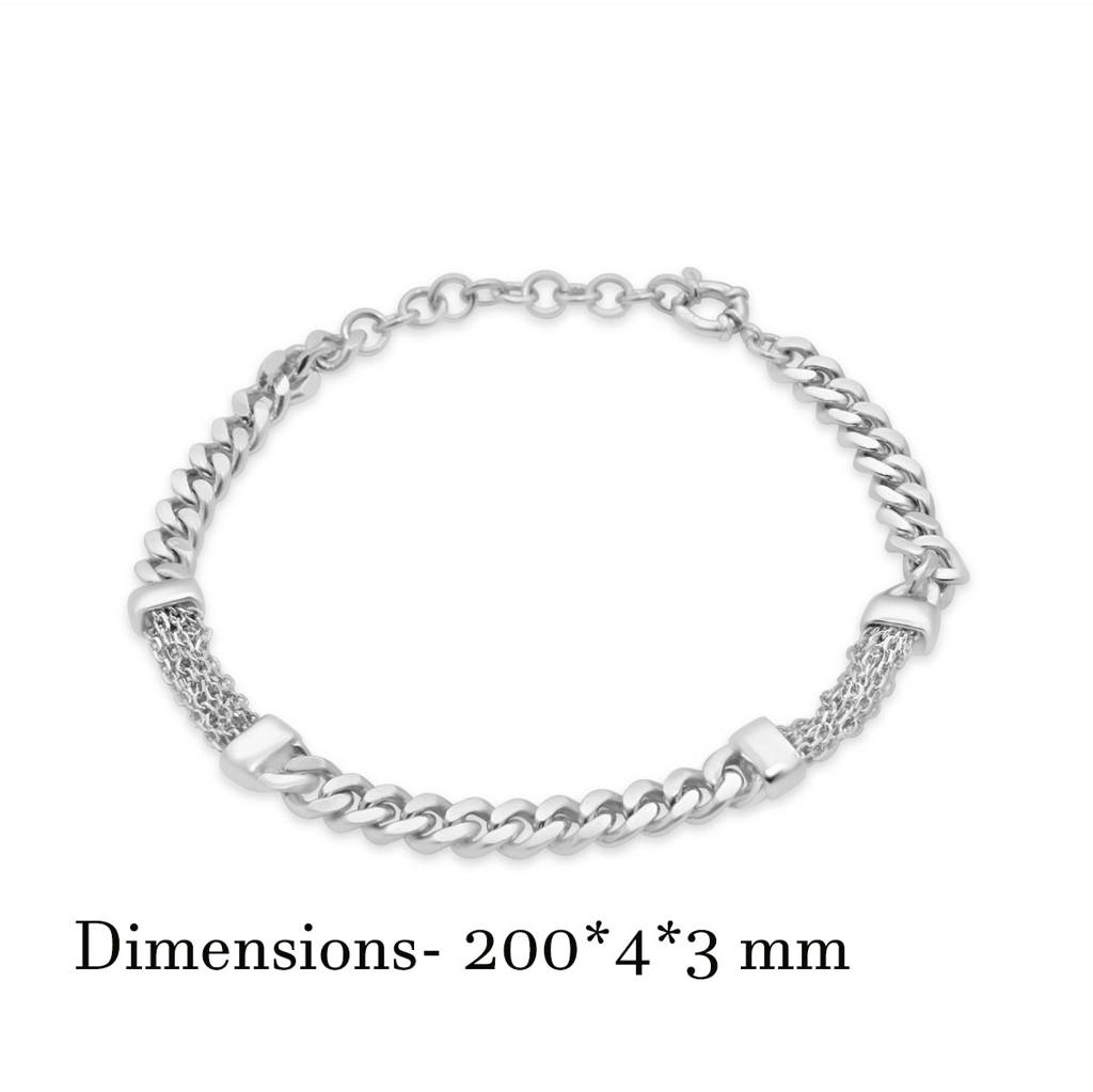 925 Pure Silver Charming Chain Bracelet : BR1066
