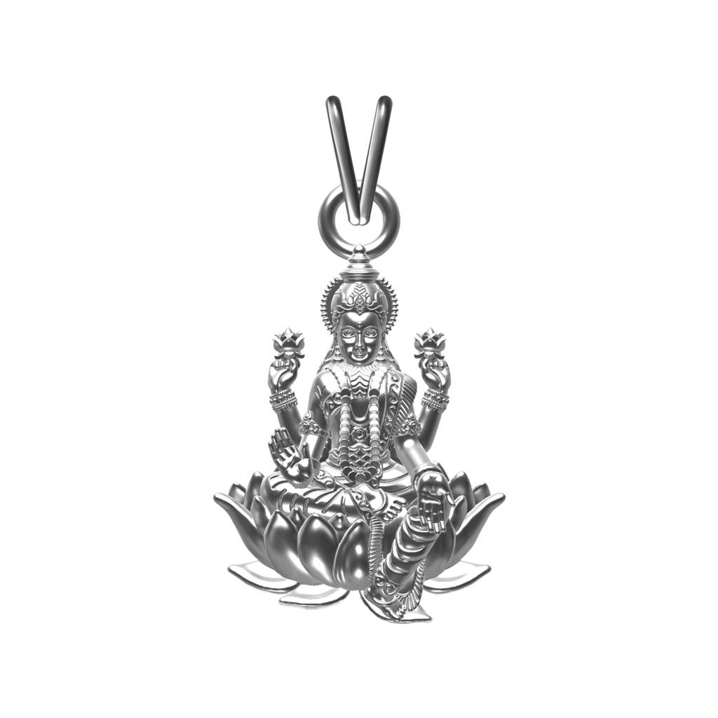Silver Mata Laxmi Mahalaxmi Silver Religious Pendant : ZLGDP-1006