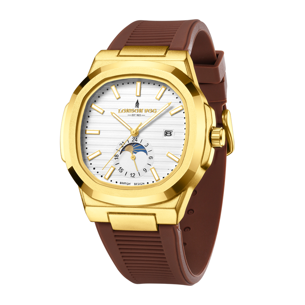 Greenwich Collection Analog Quartz Watch For Men With Textured Cushion-Shaped Dial, Date Display, 24-Hour Day-Ni : LFM10018-05