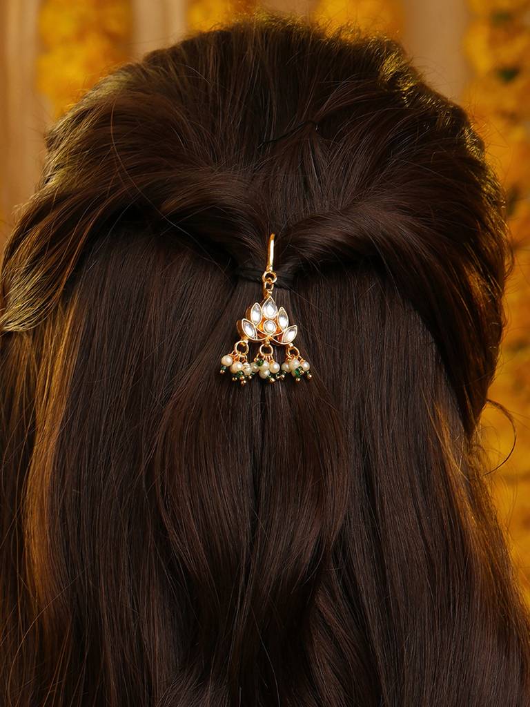 Ruby Raang Lotus Dangling Hair Brooch : RRKDEC25-27