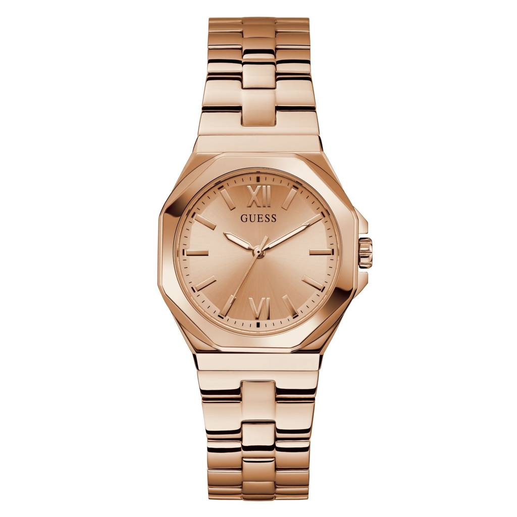 Guess Round 34Mm Rose Gold Dial Analog Women Watch - Gw0873L3 : GW0873L3
