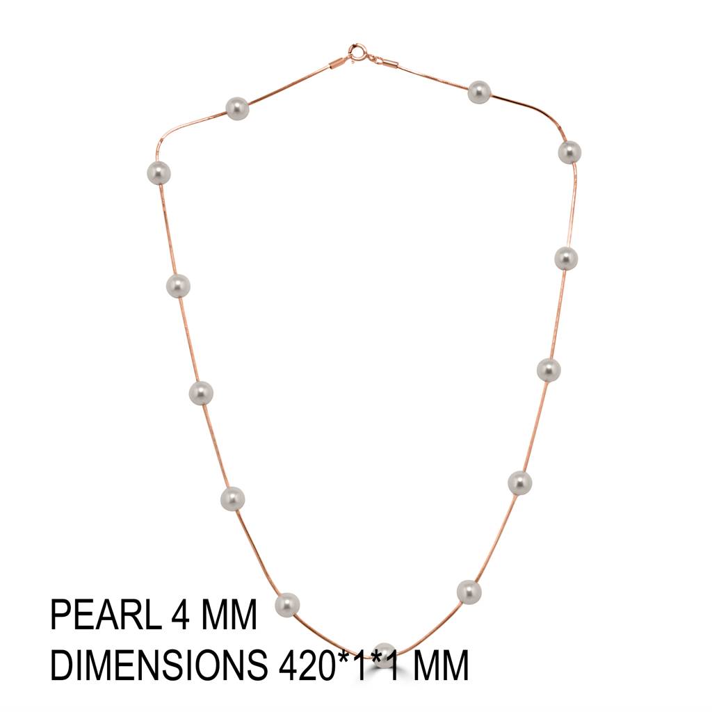 Chic 925 Sterling Silver Pearl Necklace Offering A Perfect Blend Of Classic And Modern Style : NL1063