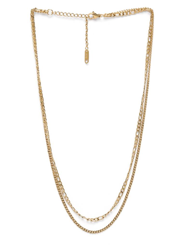 Double Layer Statement Chain Necklace : AVPE10058