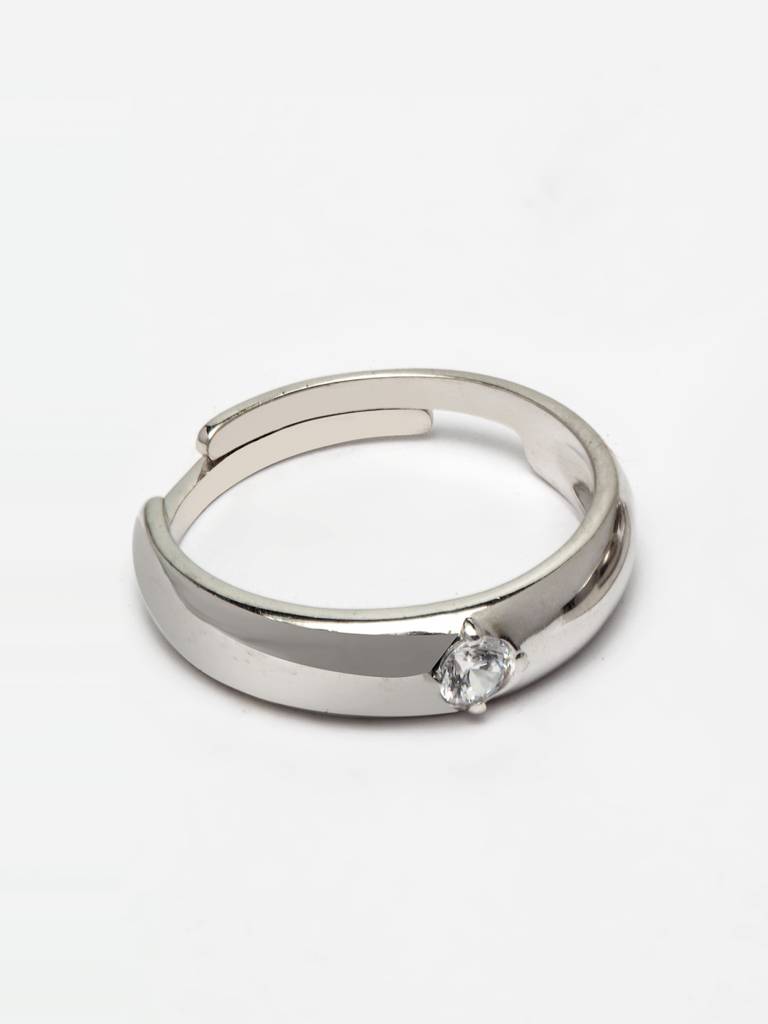 Pure 925 Sterling Silver Classic Adjustable Ring Gift For Women And Girls : CSCPLR7_F