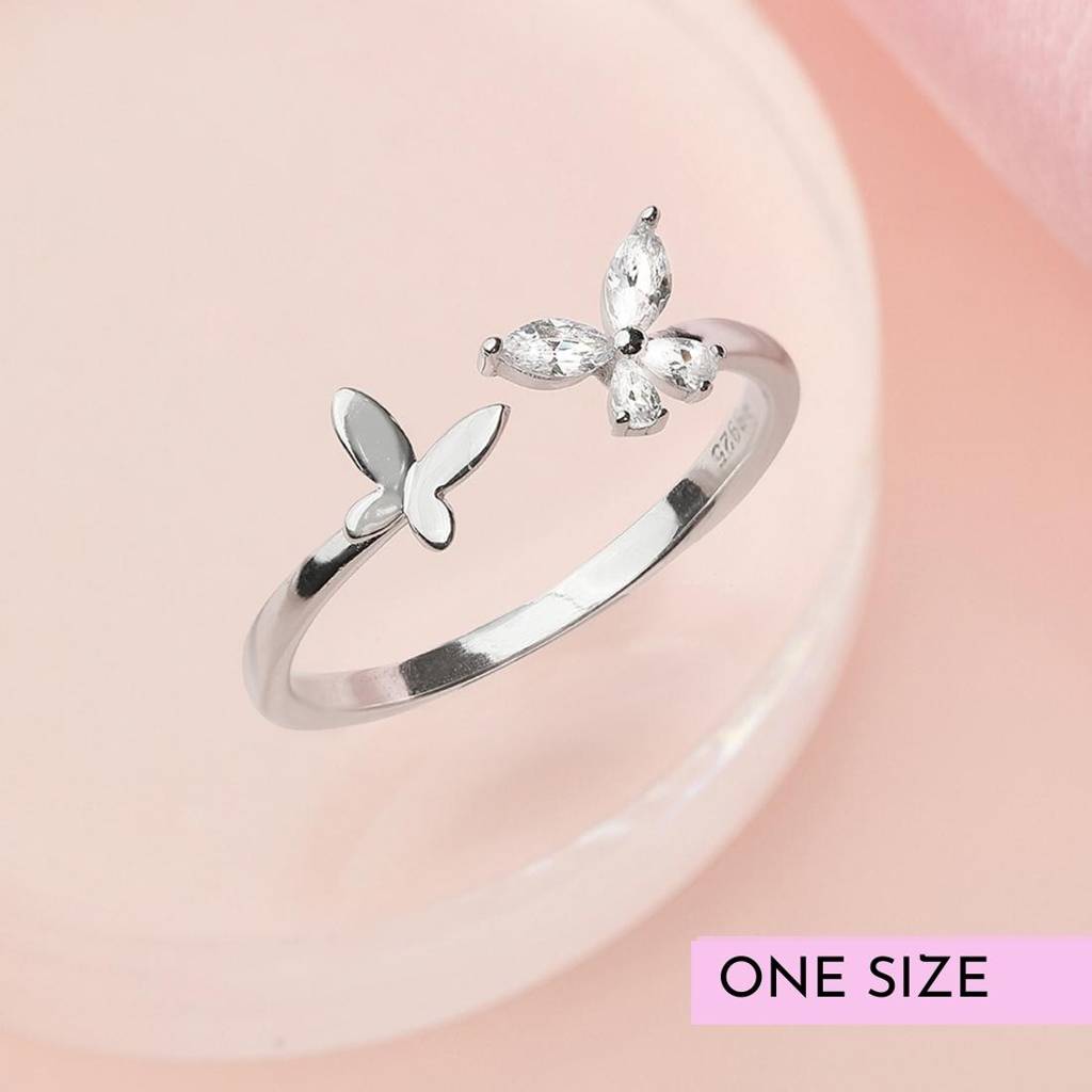 Butterfly 925 Silver Ring (Adjustable) : RNG-40023