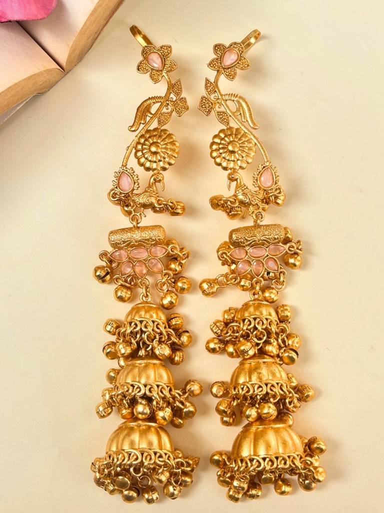 Kashmiri Drop Earrings Jhumkas : VI26EROX100363