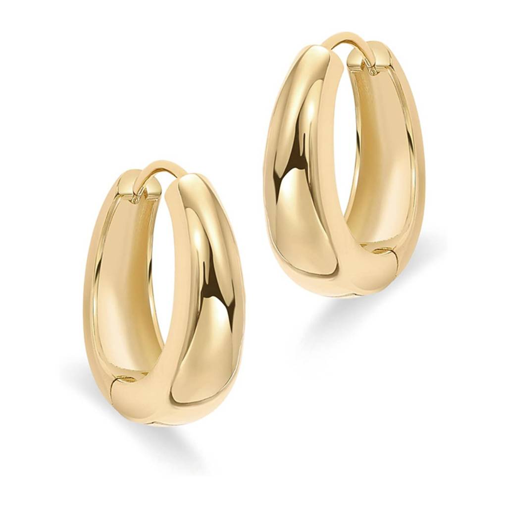 14K Gold Plated Hoops Lightweight Daily Wear Earrings 14K Gold