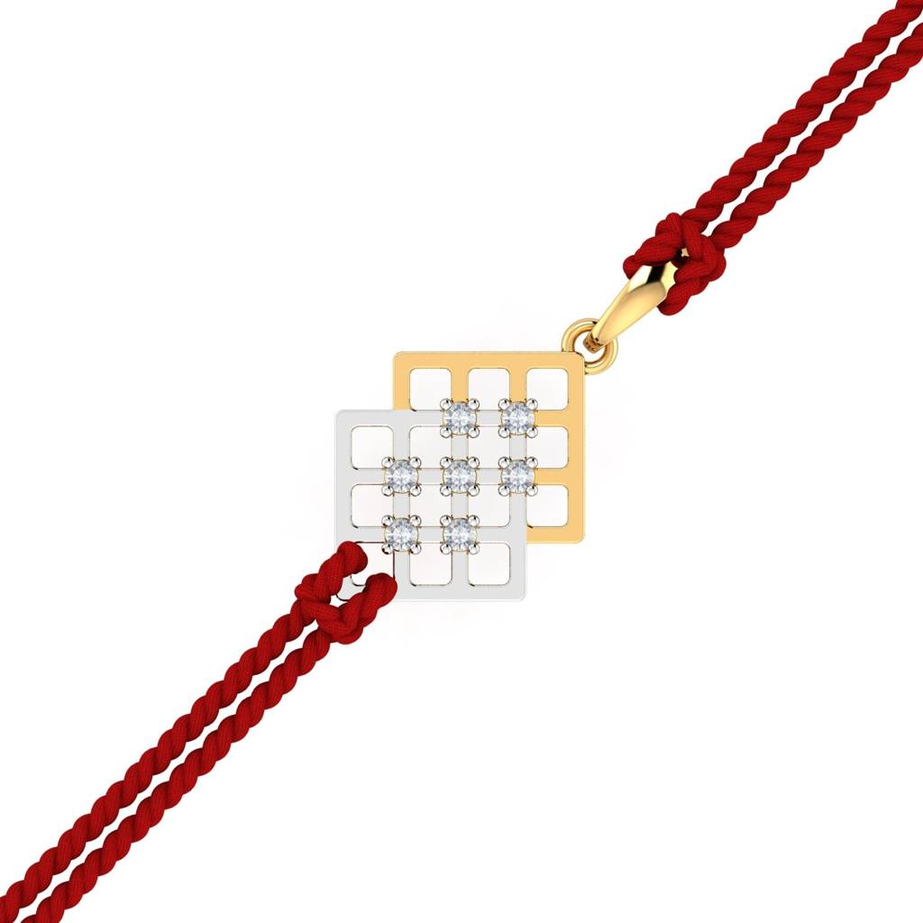 Eternz Certified Jewellery - KuberBox 9K Yellow Gold Mesh Rakhi Pendant (One Size)