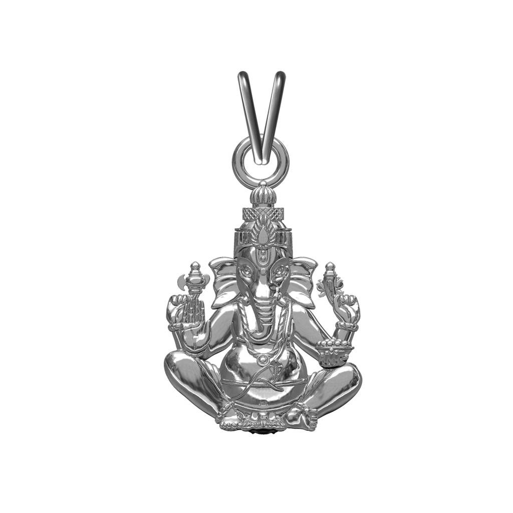 Silver Ganesh Ganapathi Pendant For Health & Blessing : ZLGDP-1003