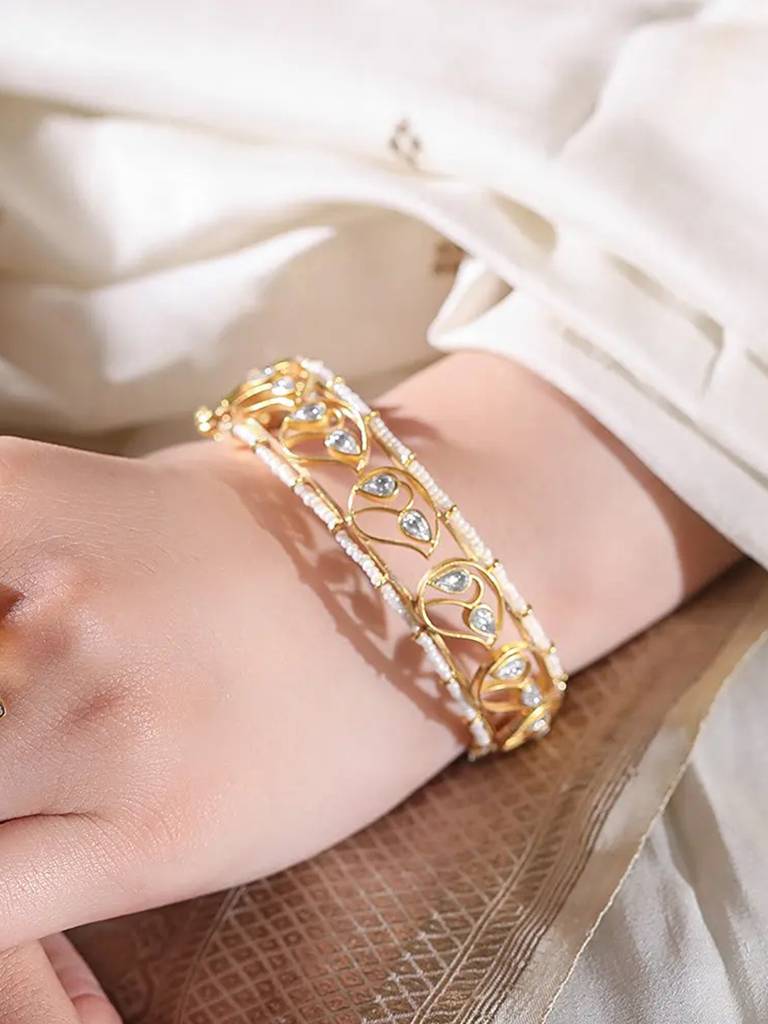 Silver 92.5 Aam Ras Bangle : U080SG028LB0706