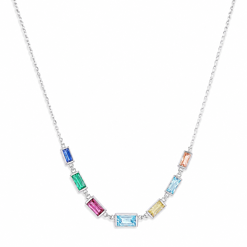 925 Silver Prismpop Baguette Crystal Necklace : WNH00126