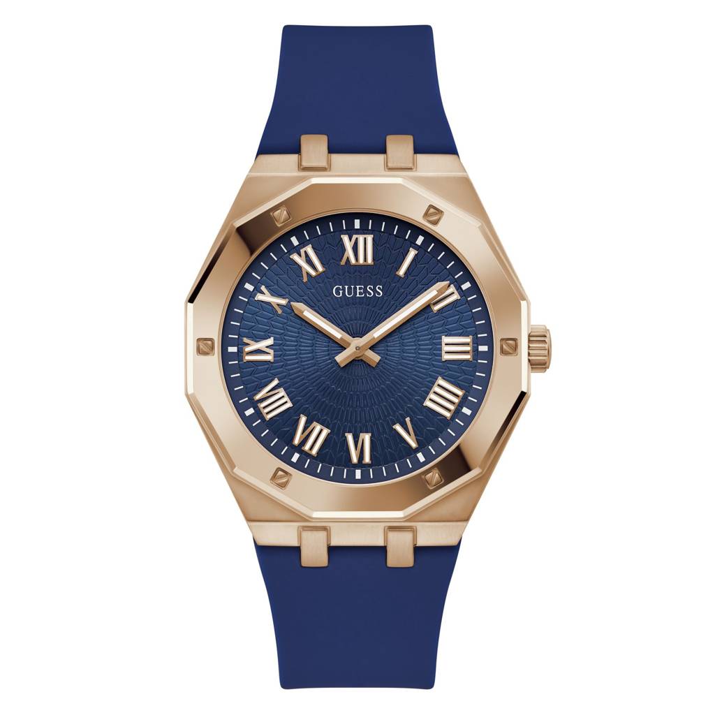 Guess Round 42Mm Blue Dial Analog Men Watch - Gw0663G3 : GW0663G3