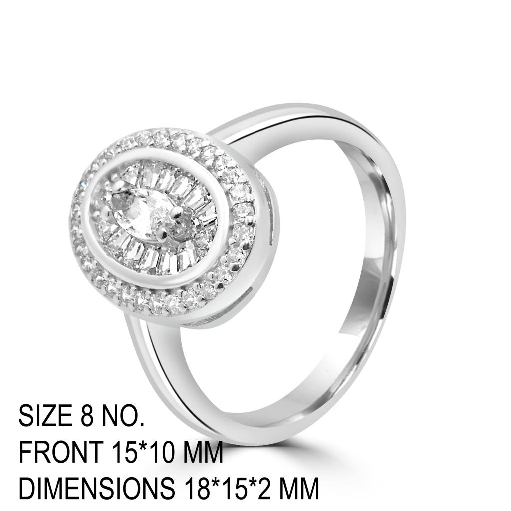 Bold And Beautiful 925 Sterling Silver Ring With Zircon Stones For An Elegant, Dazzling Effect : LR1228