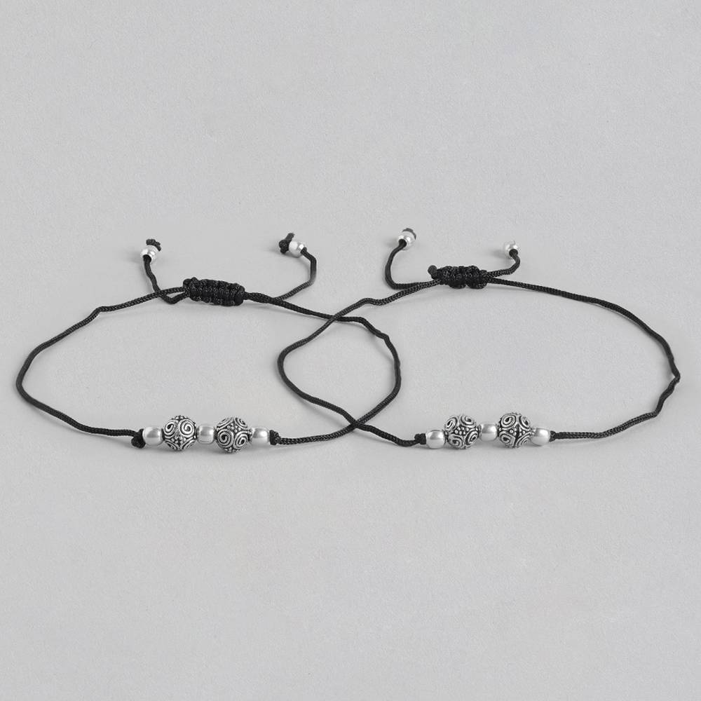 Silver 92.5 Round Bead Anklet : Silver 92.5 Round Bead Anklet : U080SO05LA0330
