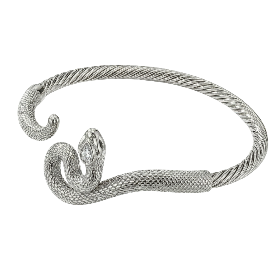 Snake Head Bracelet For Women | Bold Serpent Statement Bracelet Jewellery : 2408140563