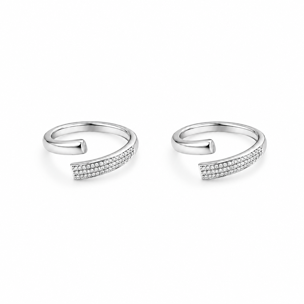 Silver Sparkling Wrap Toe Ring : TR00300