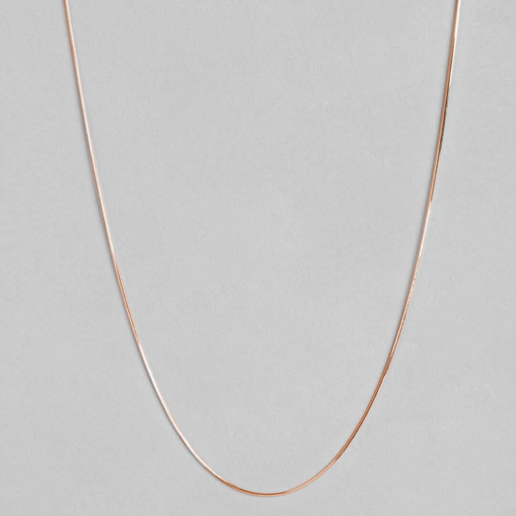 Graceful Serpent 925 Sterling Silver Rose Gold Plated Chain 20 Inches : CH-10008-RG-20-INCH