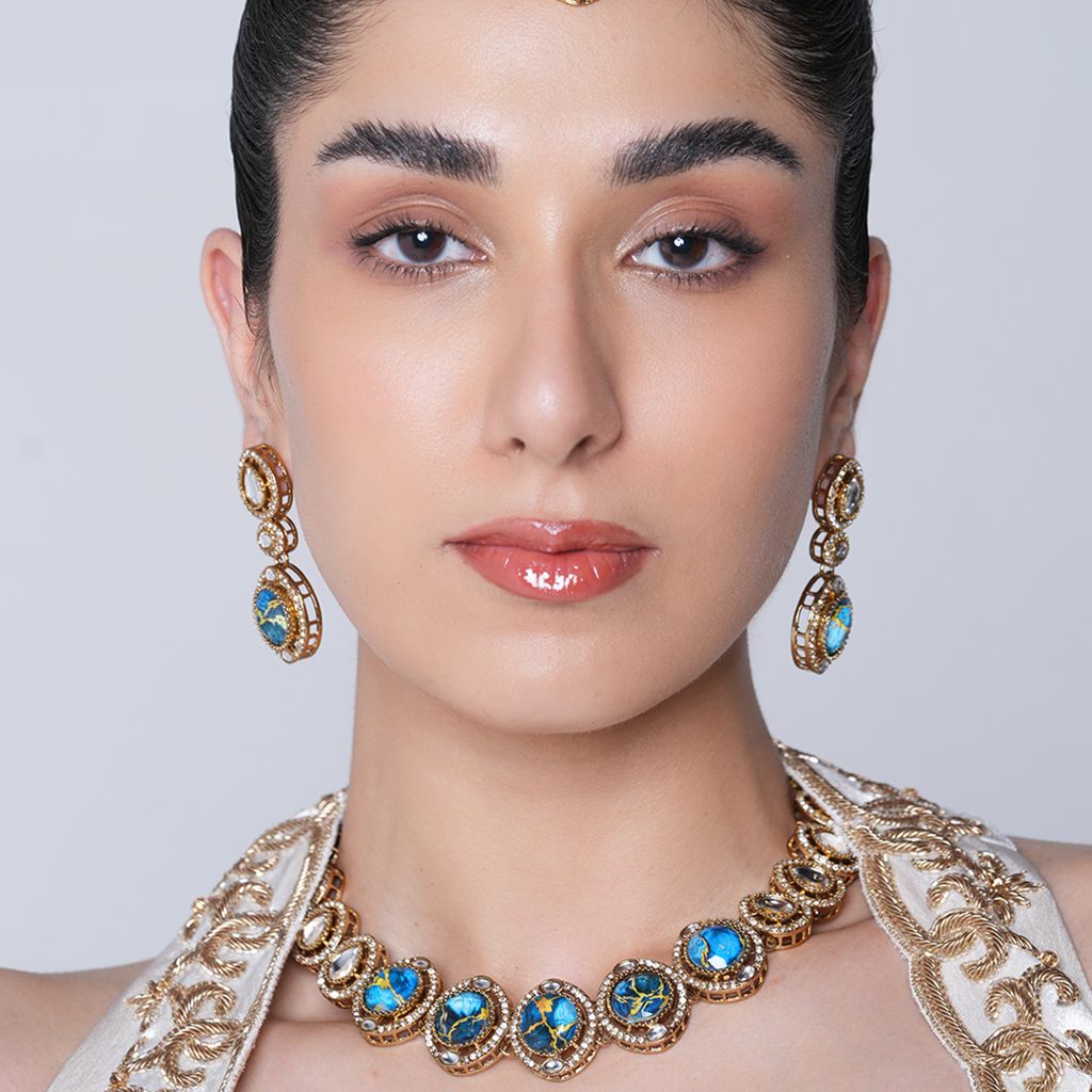 Short Designer Firestone Necklace : CAO0092MKT