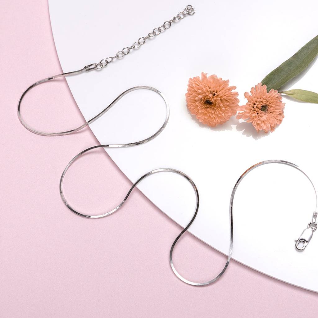 Minimal Snake 925 Silver Chain : CH-10009