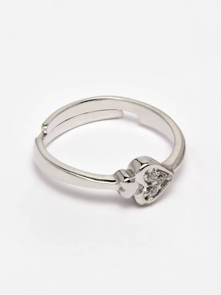 Pure 925 Sterling Silver Spade Adjustable Ring Gift For Women And Girls : CSCPLR11_F