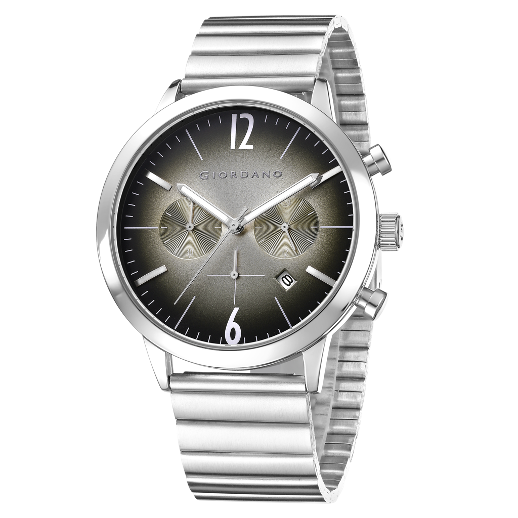 Giordano Analog Chronograph Watch For Men - Stainless Steel Case & Strap| Modern Casual & Formal Wristwatch With : GZ-50153-22