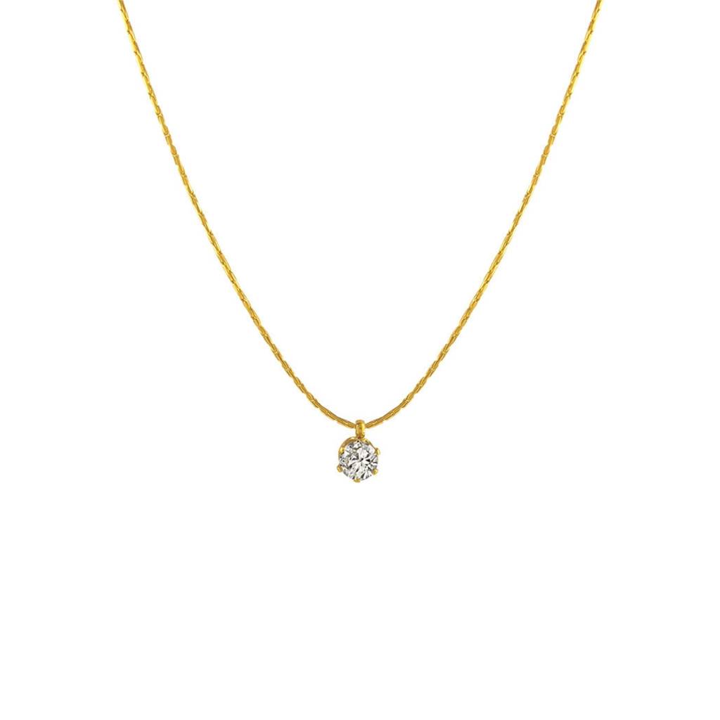 Diamond Solitaire Necklace : NC_SS_SmlDimnd_gld
