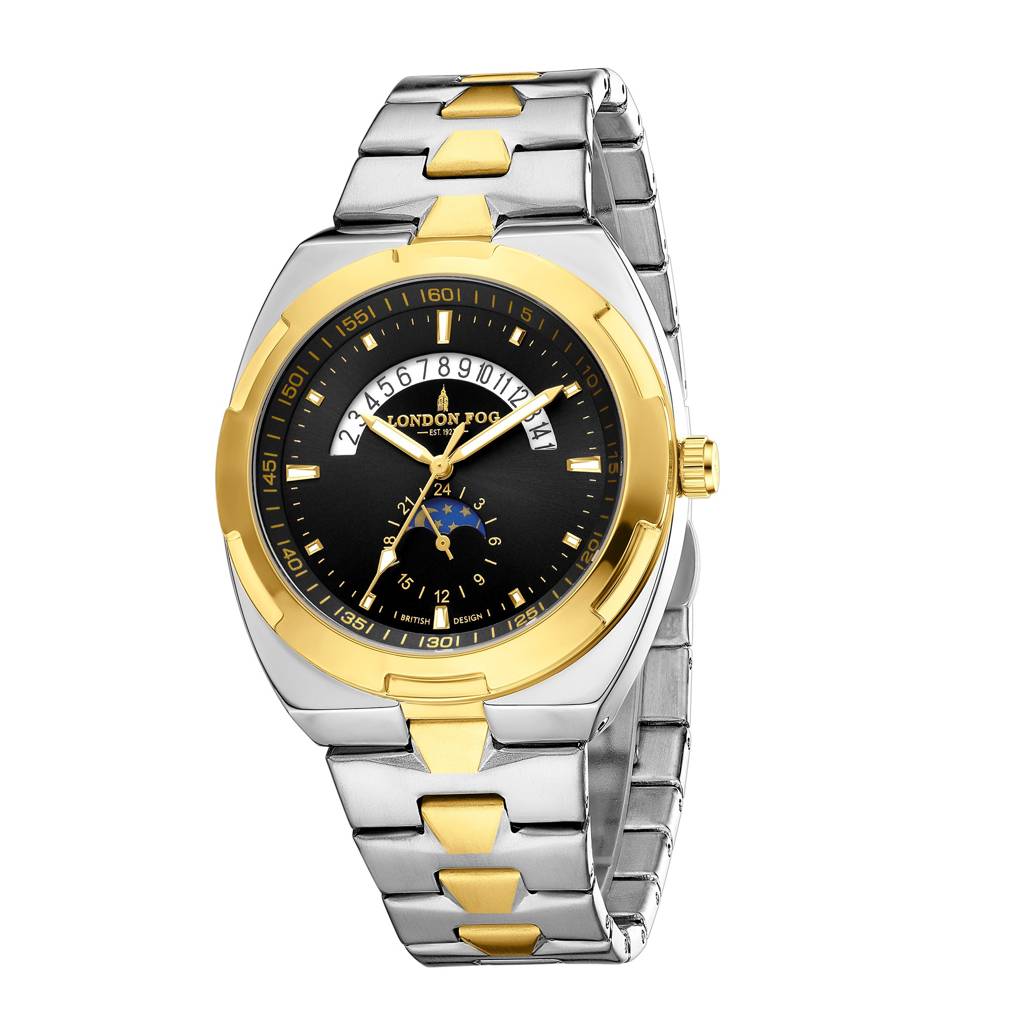 Camden Collection Analog Quartz Watch For Men With Round Dial, Retrograde Date Display, 24-Hour Day-Night Indica : LFM10021-11