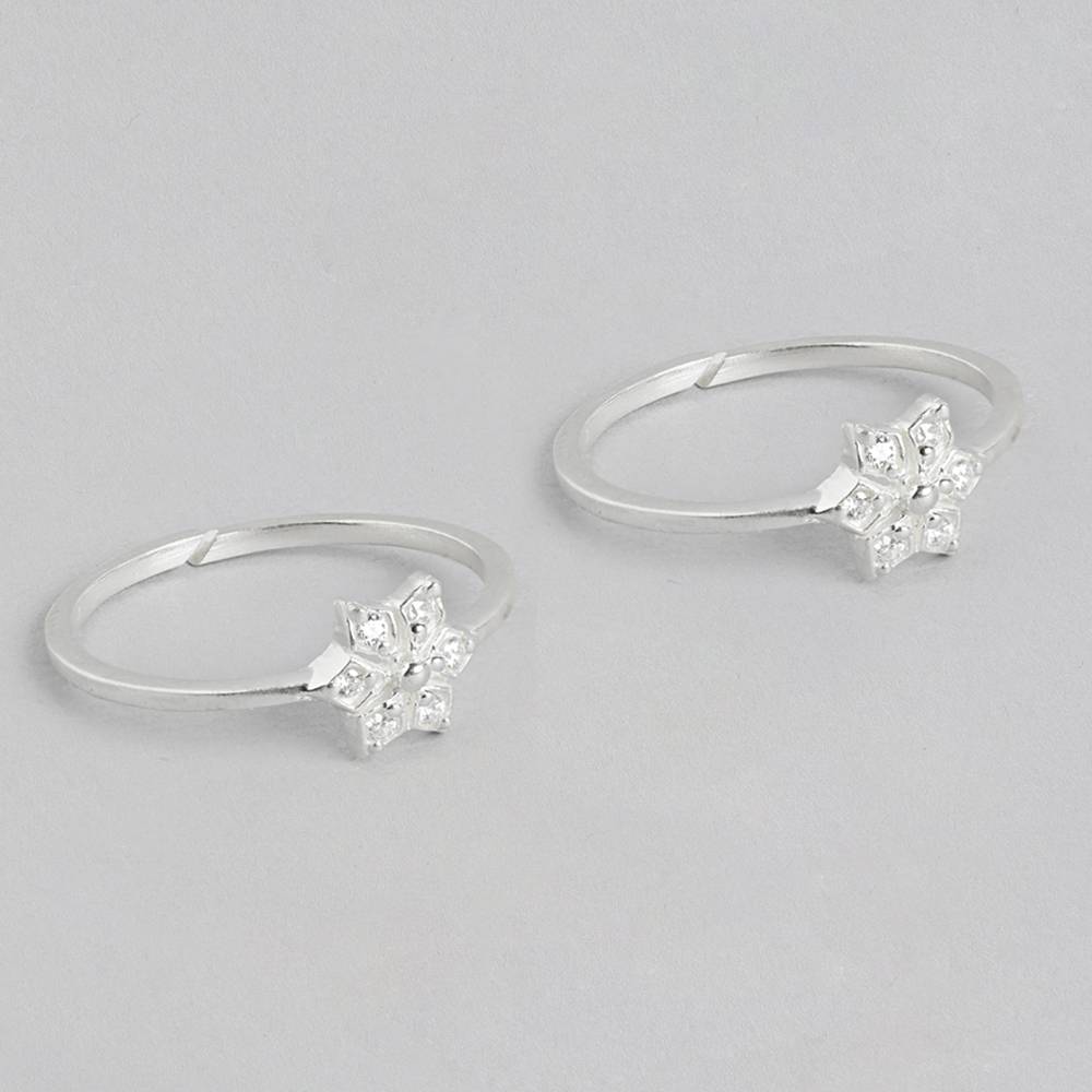 White Zircon Silver 92.5 Toe Ring : White Zircon Silver 92.5 Toe Ring : U080SO02TR0321