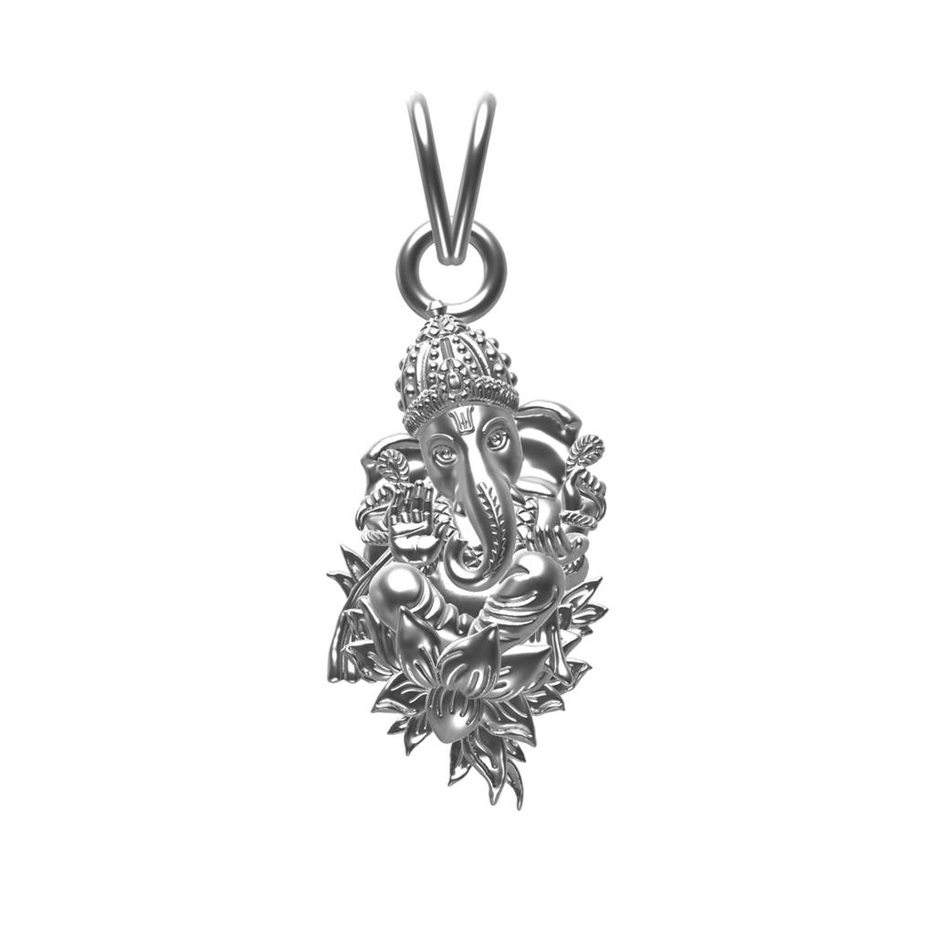 Silver Lord Ganesha Pendant For Blessing : ZLGDP-1013