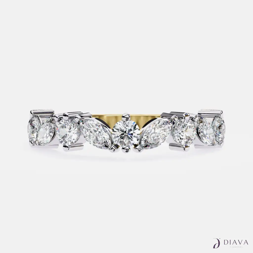 Marquise-Round Criss Cross Band : Marquise-RoundCrissCrossBand