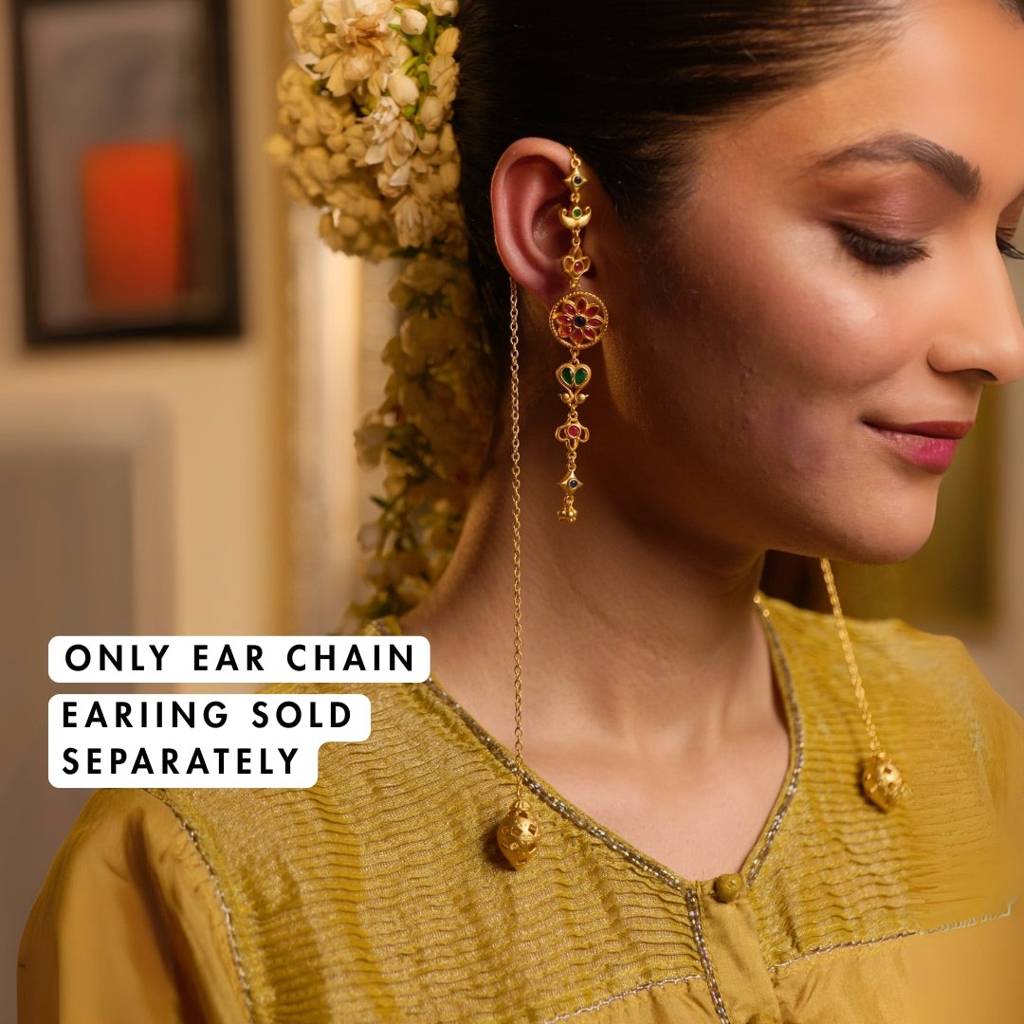 Delicate Dream Ear Chain - Dejhoor Earrings : TE1050GBR