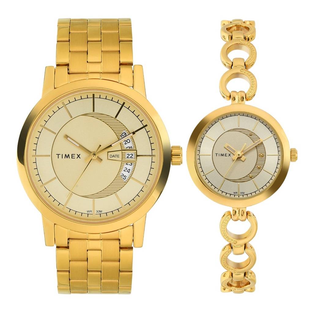 Timex Round 39Mm Dial Analog Pair Watch : TW00PR229