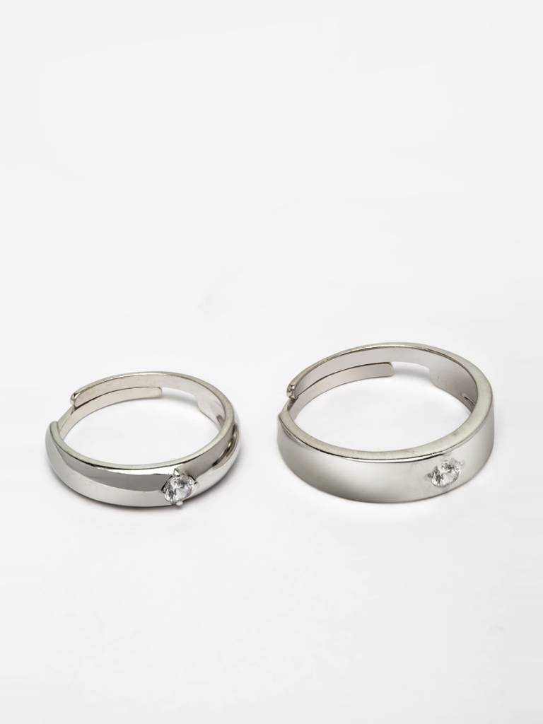 Pure 925 Sterling Silver Classic Adjustable Couple Band For Men And Women : CSCPLR7_MF