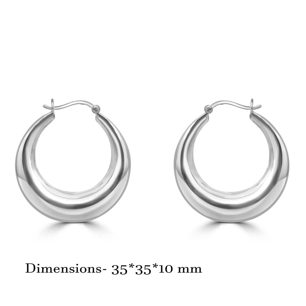 925 Pure Silver Elegant Hoop Earrings : TWP1146