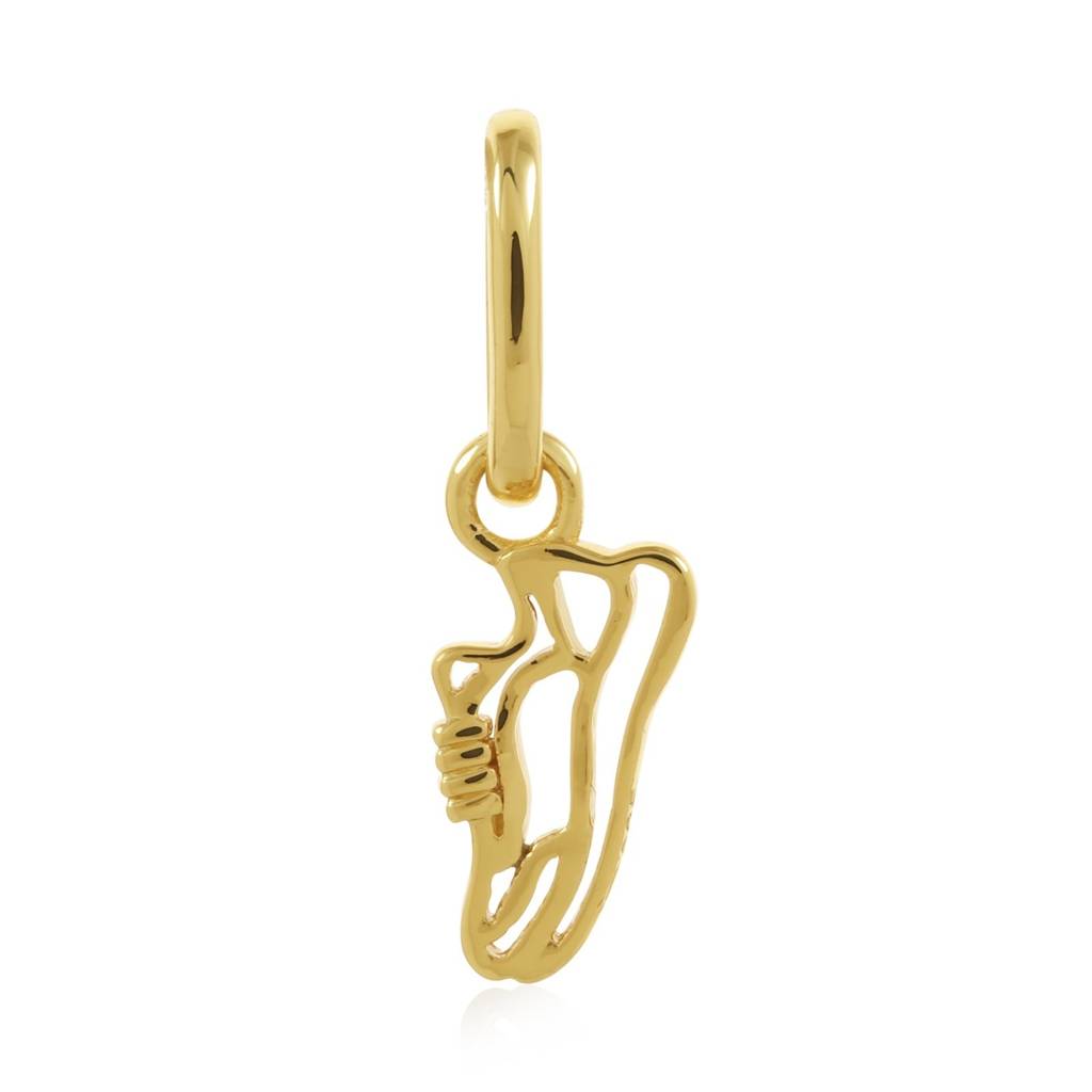 925 Sterling Silver Shoe Charm For Women | Jump Ring | Gift For Women And Girls | With Certificate Of Authentic : ACC00158-YGP