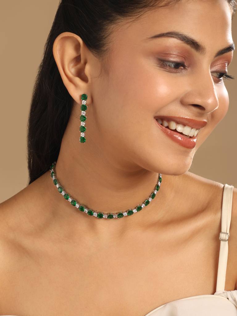 Emerald Diamond Anti Tarnish Luxe Set : YI24A0261N