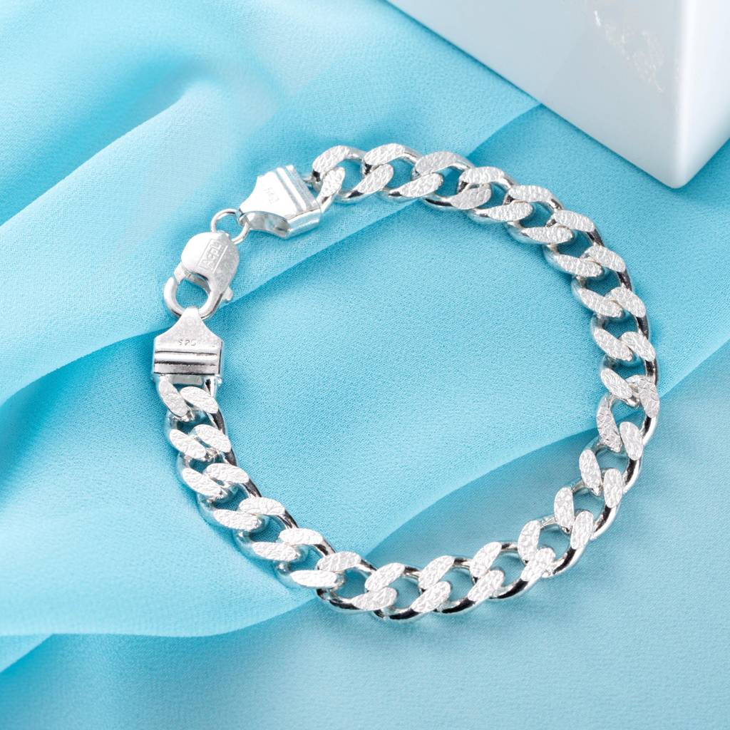 Elegant Masculinity Rhodium Plated 925 Sterling Silver Men'S