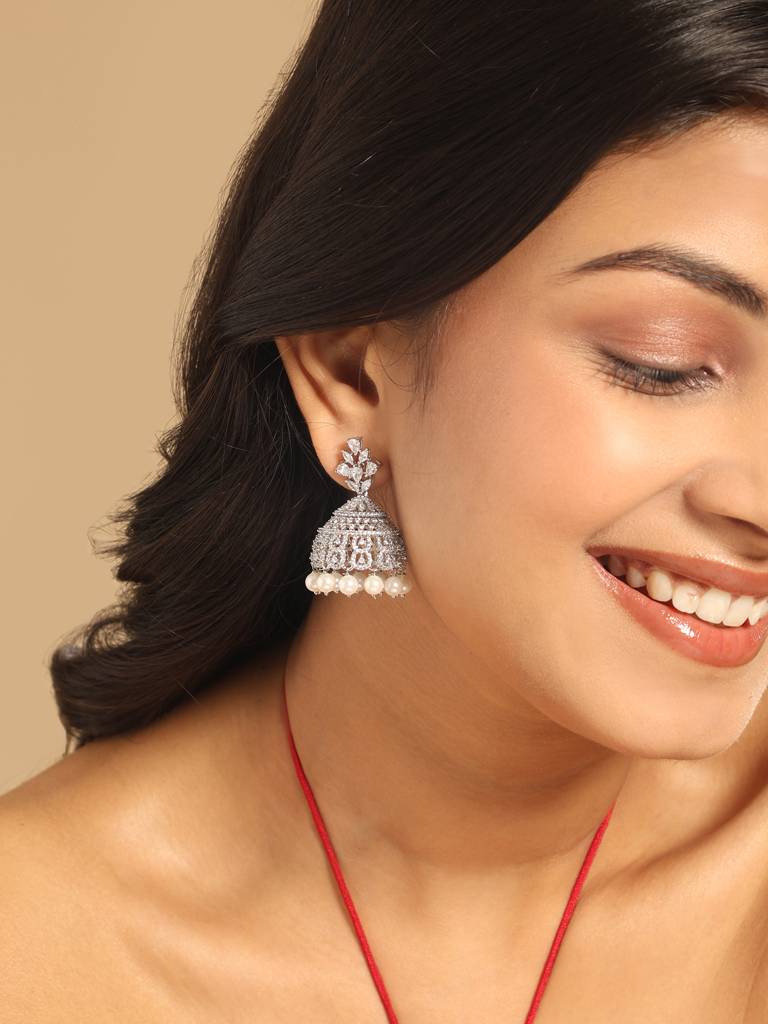 Radiant Pearl Anti Tarnish Jhumka : YI24A0280E