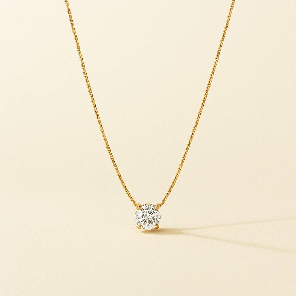 Tesoro Diamond Necklace - 18K Gold Plated : PDTTT064