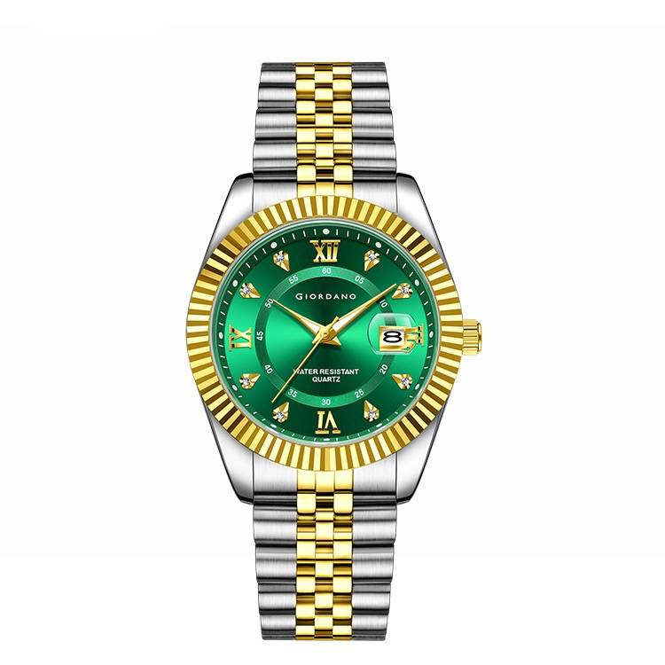 Giordano Analog Watch For Men - Dual-Tone Stainless Steel Strap, Crystal Indices And Fluted Bezel : GZ-50139-33