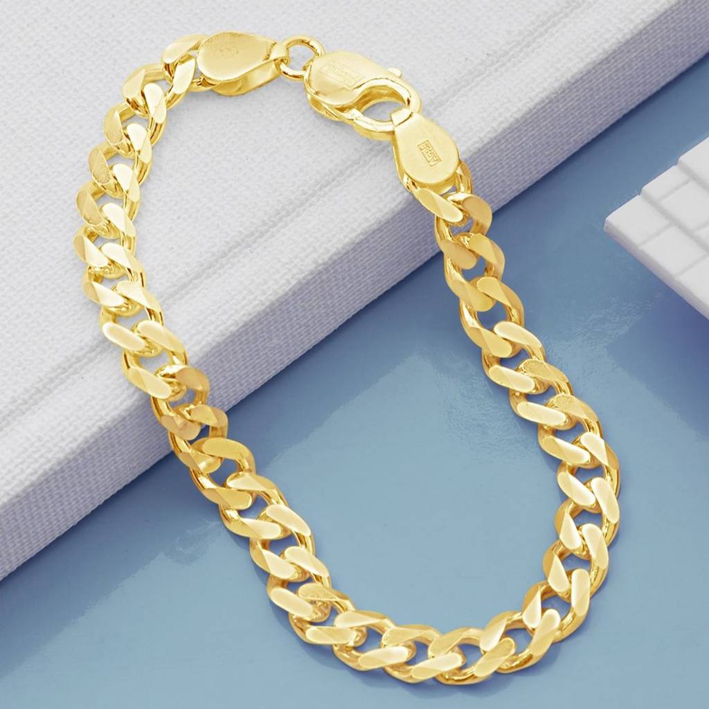 Bold 925 Sterling Silver Men'S Linked Chain Bracelet : BR-80301-G