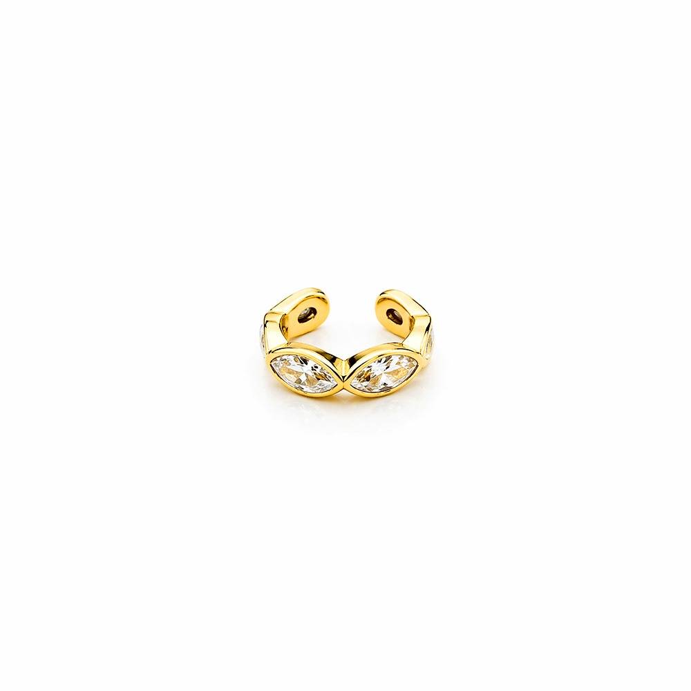 Women 18K Gold-Plated Marquise Cz Studded Eternity Ear Cuff : 101128
