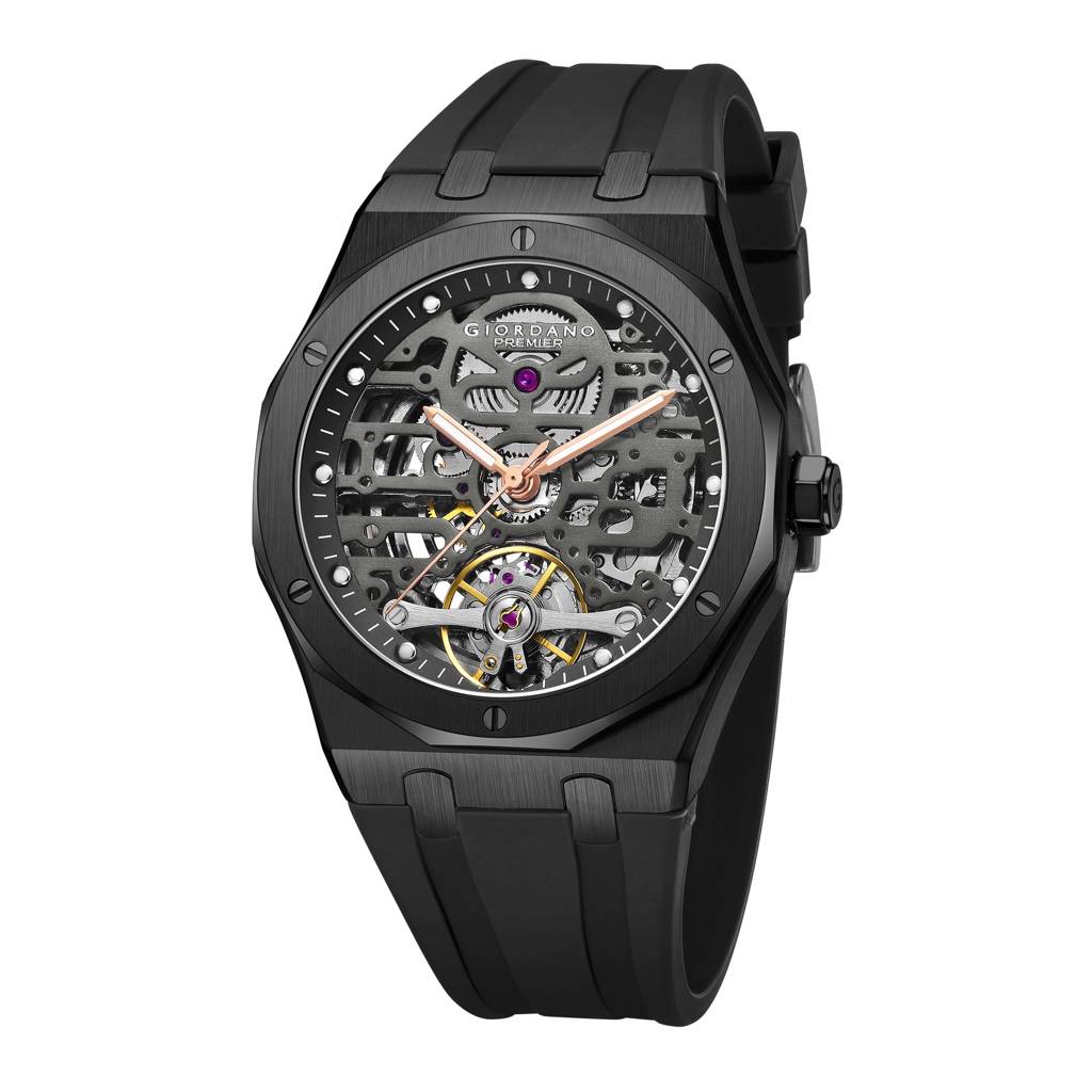 Premier Phantom Collection Automatic Watch For Men With Skeleton Round Dial, Luminous Hands And Markers, Silicon : GZ-50224-01
