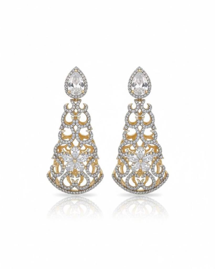 Filigree Teardrop Chandelier Earrings : sis41